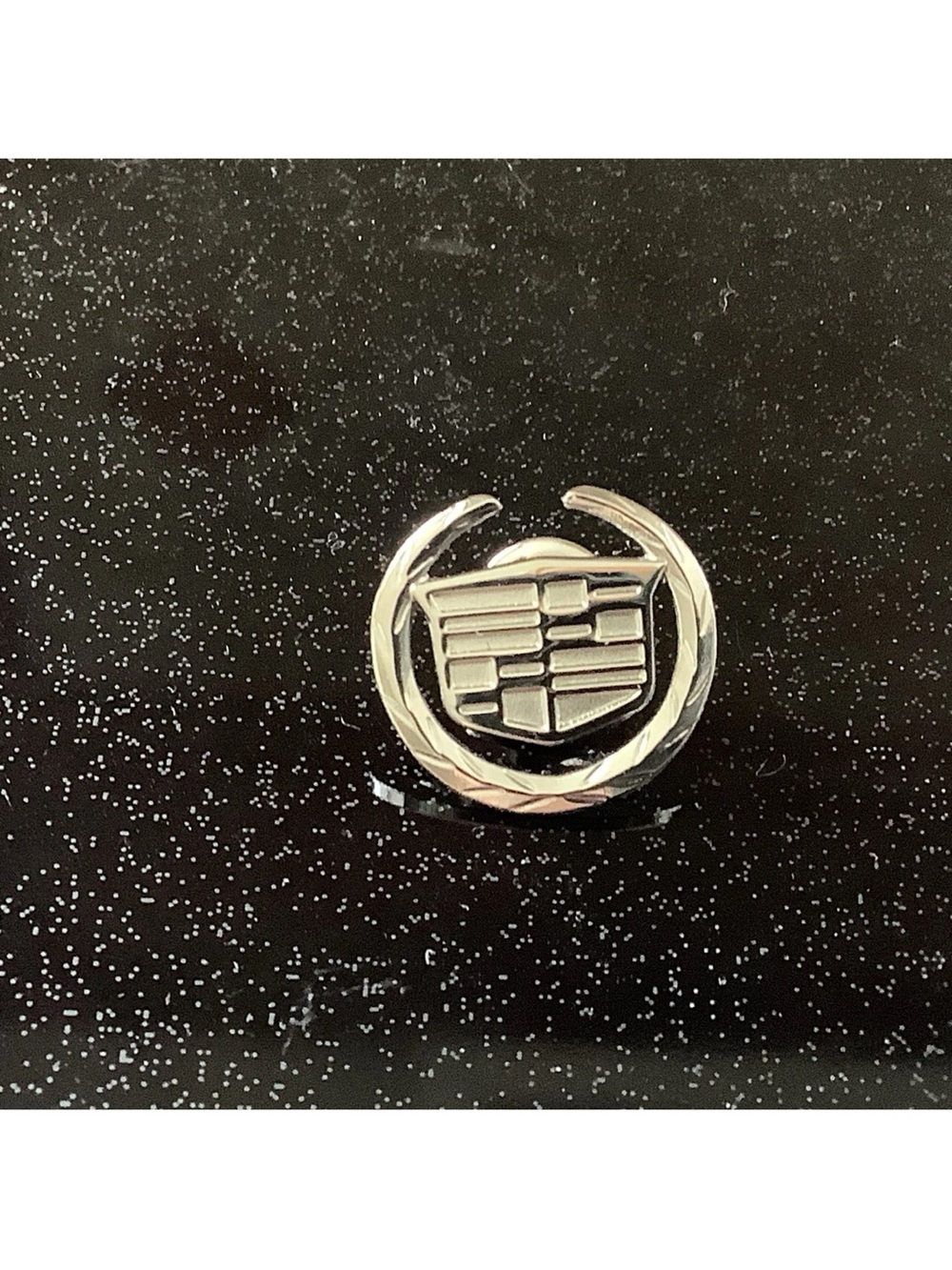 Vintage Cadillac Silver Colored Crest Lapel Pin Tie Tack Polished Shield Cars